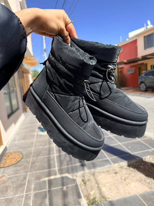 Botas Impermeables Negras con chiporro para mujer Aspen