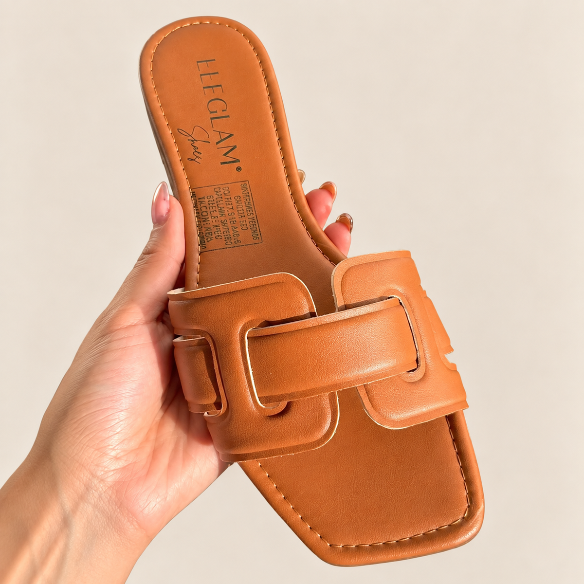Sandalias Planas color camel estilo Hermès