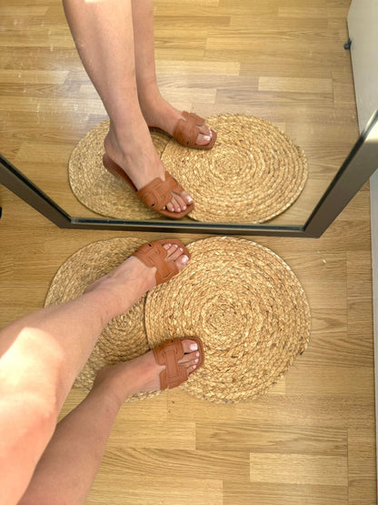 ✨ Sandalias Planas color camel estilo Hermes